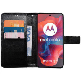 Wallet cover 3-card Motorola Moto G04 - Black