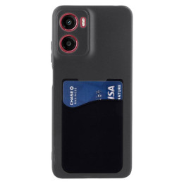 Silicone Case with card holder Motorola Moto E15 - Black