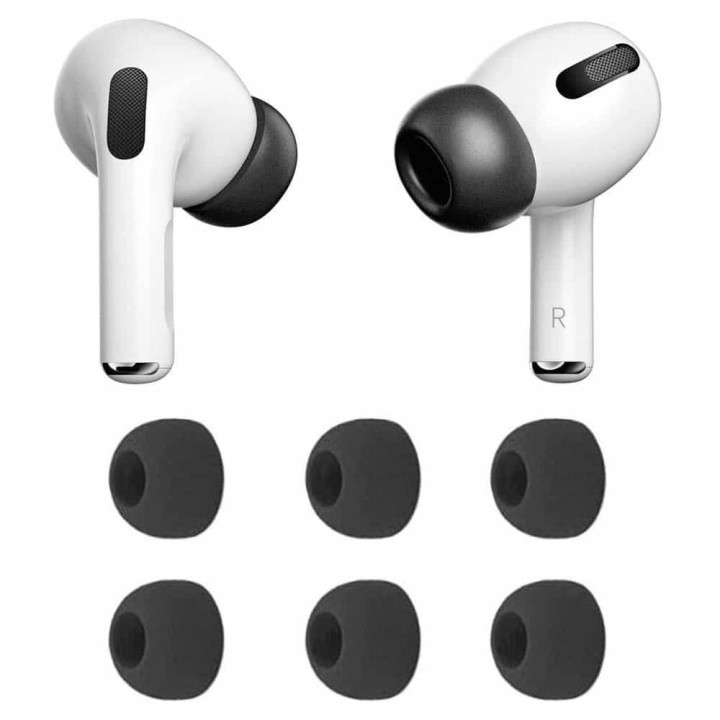 Ear cushions 6-pack (M) for Apple AirPods Pro 2 - Black