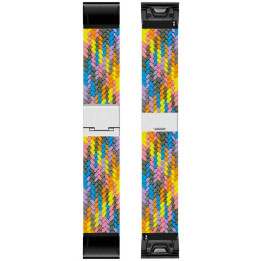 Braided Watchband for Garmin Fenix 9 Pro (47mm) - Light Rainbow